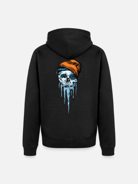 Snow Skull - Unisex Premium Organic Zip Hoodie - black
