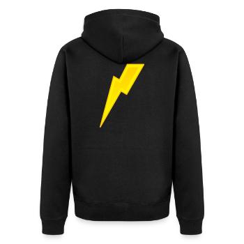 Blitz - Unisex Premium Bio Zip Hoodie - Schwarz - Hinten - Nico (187cm)