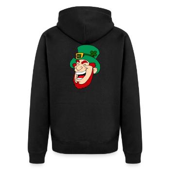 kleeblatt glueck shamrock luck four leaf clover35 - Unisex Premium Bio Zip Hoodie - Schwarz - Hinten - Nico (187cm)