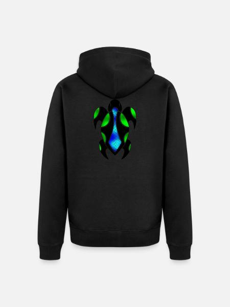 Polynesian tortoise - Unisex Premium Organic Zip Hoodie - black