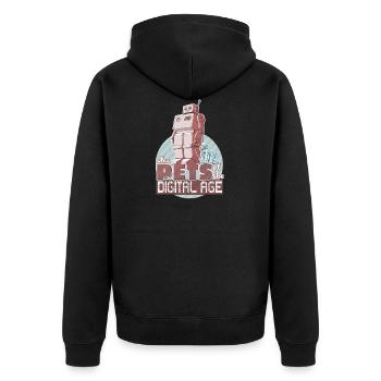 Les nouveaux animaux de l'ère numérique - Veste à capuche bio Premium Unisexe - noir - Dos - Nico (187cm)