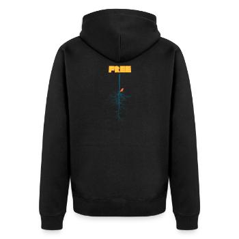 Kostenlos - Unisex Premium Bio Zip Hoodie - Schwarz - Hinten - Nico (187cm)