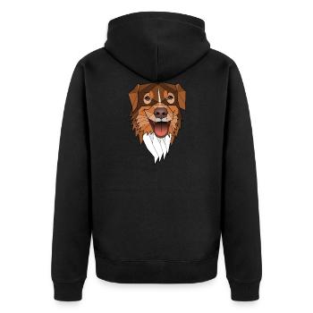 Australian Shepherd - Laska - Unisex Premium Organic Zip Hoodie - black - Back - Nico (187cm)