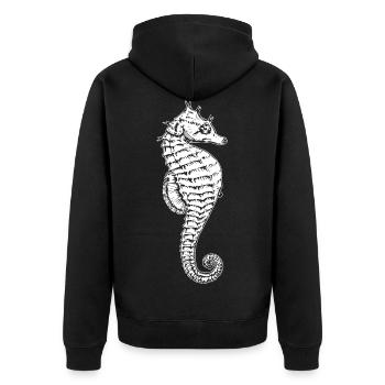 Seahorse marin seahorse mer cadeau - Veste à capuche bio Premium Unisexe - noir - Dos - Nico (187cm)