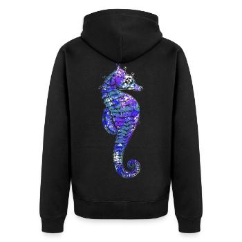 Seahorse marin seahorse mer cadeau - Veste à capuche bio Premium Unisexe - noir - Dos - Nico (187cm)