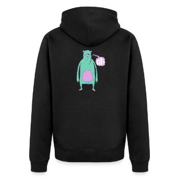 Boom Bear Green - Veste à capuche bio Premium Unisexe - noir - Dos - Nico (187cm)