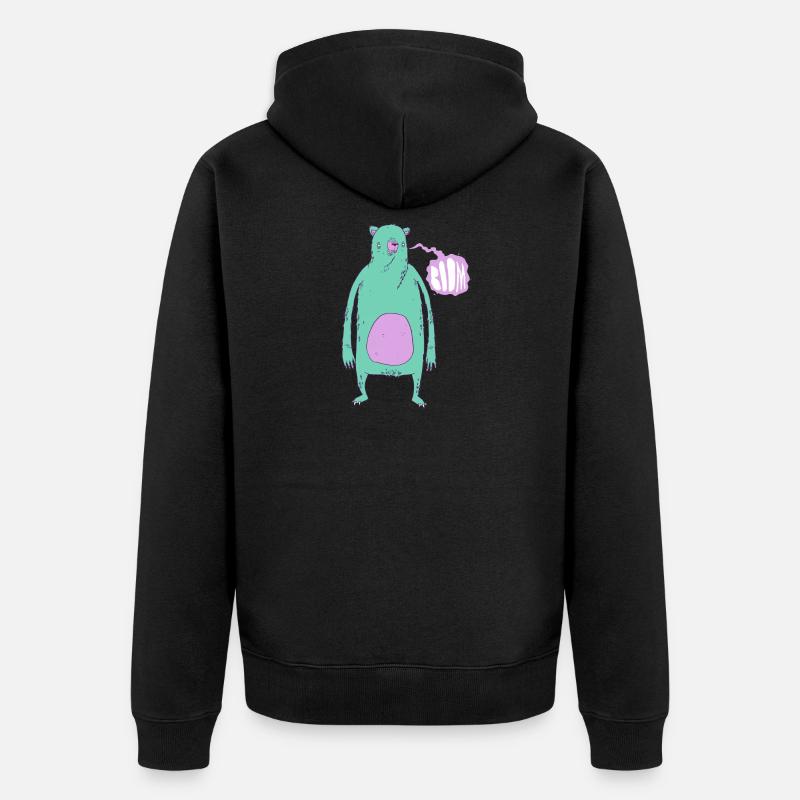 Boom Bear Green - Veste à capuche bio Premium Unisexe - noir