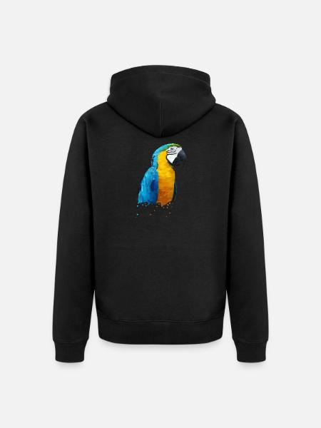 Papagei - Unisex Premium Bio Zip Hoodie - Schwarz