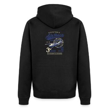 Air Force Air Force Aircraft Squad Crew - Unisex Premium Organic Zip Hoodie - black - Back - Nico (187cm)