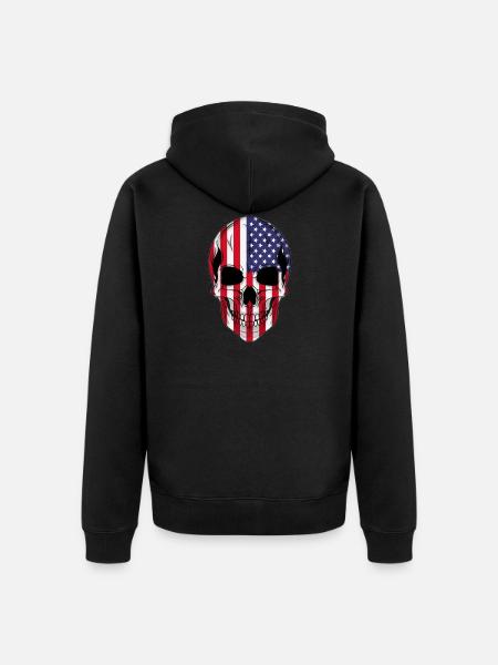 Skull USA - Unisex Premium Organic Zip Hoodie - black