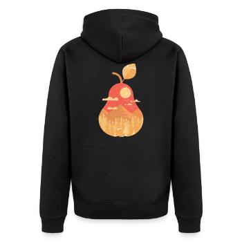 Poire panoramique vintage - Veste à capuche bio Premium Unisexe - noir - Dos - Nico (187cm)