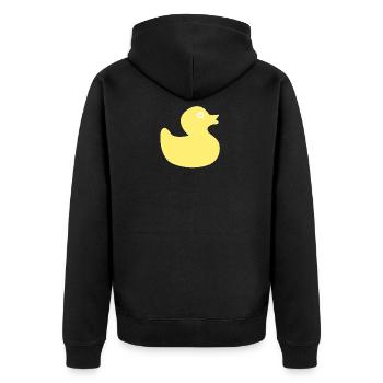 Badeente - Unisex Premium Bio Zip Hoodie - Schwarz - Hinten - Nico (187cm)