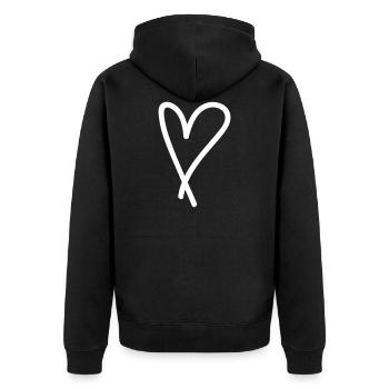 Coeur, cadeau d'amour - Veste à capuche bio Premium Unisexe - noir - Dos - Nico (187cm)