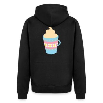 Tasse | Heiße Schokolade | Geschenkidee - Unisex Premium Bio Zip Hoodie - Schwarz - Hinten - Nico (187cm)