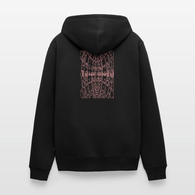 Binary Code Abstract (pink) Unisex Premium Organic Zip Hoodie