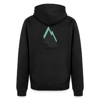 wanderlust - Unisex Premium Bio Zip Hoodie - Schwarz - Hinten - Nico (187cm)