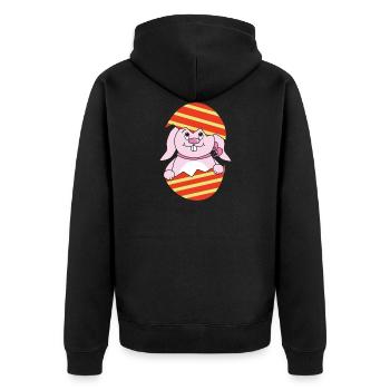Easter motive Easter Easter bunny - Unisex Premium Organic Zip Hoodie - black - Back - Nico (187cm)