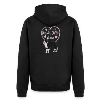 Border Collie Dog Dog Mum Gift Shirt Daddy - Unisex Premium Organic Zip Hoodie - black - Back - Nico (187cm)