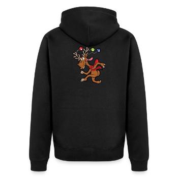 Noël rennes - Veste à capuche bio Premium Unisexe - noir - Dos - Nico (187cm)