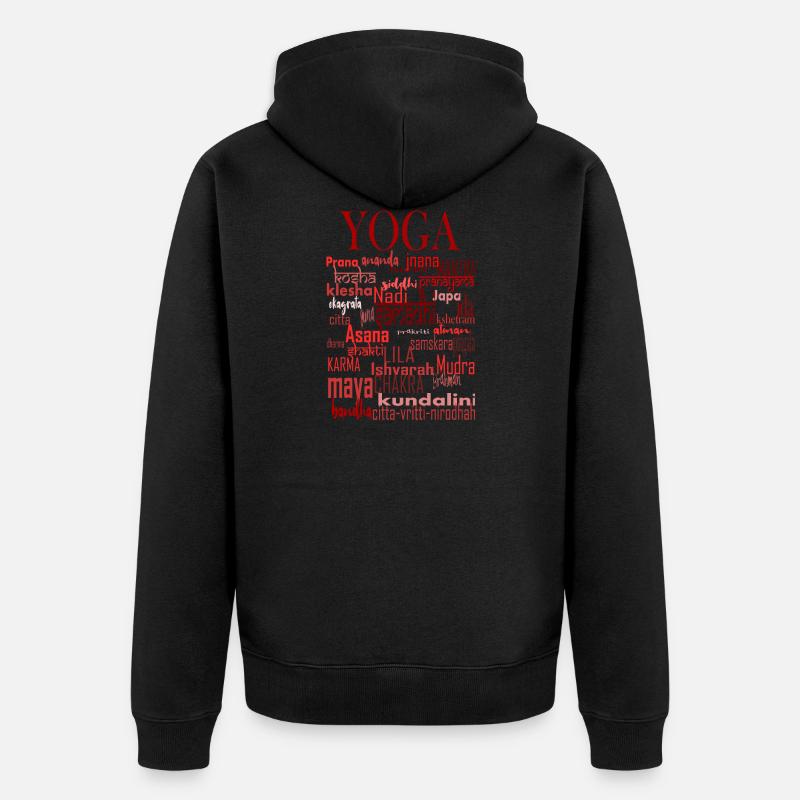 Yoga words red - Veste à capuche bio Premium Unisexe - noir