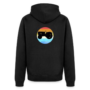 Motif de tracteur cadeau pour les enfants et l’agriculteur - Veste à capuche bio Premium Unisexe - noir - Dos - Nico (187cm)