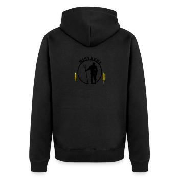 Bauer Landwirt Mistkerl lustige Geschenkidee - Unisex Premium Bio Zip Hoodie - Schwarz - Hinten - Nico (187cm)