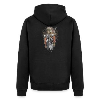 Indien Autochtone Biker - Veste à capuche bio Premium Unisexe - noir - Dos - Nico (187cm)