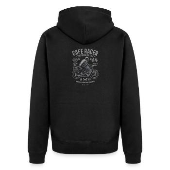 Cafe Racer - Unisex Premium Organic Zip Hoodie - black - Back - Nico (187cm)