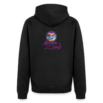 Sun and Palms beach summer sundown purple moment - Veste à capuche bio Premium Unisexe - noir - Dos - Nico (187cm)