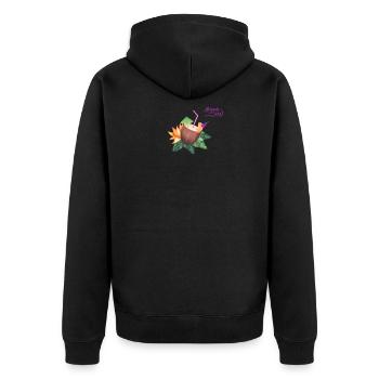 Coconut Summer with flower and fruits and straw - Veste à capuche bio Premium Unisexe - noir - Dos - Nico (187cm)