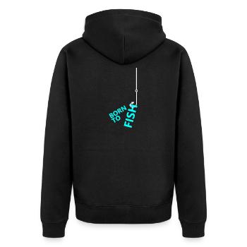 pêche, pêcheur, pêche, pêcheur, poisson, canne à pêche - Veste à capuche bio Premium Unisexe - noir - Dos - Nico (187cm)
