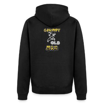 grumpy old man - Unisex Premium Bio Zip Hoodie - Schwarz - Hinten - Nico (187cm)