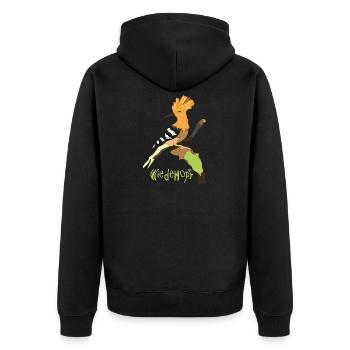 hoopoe - Unisex Premium Organic Zip Hoodie - black - Back - Nico (187cm)