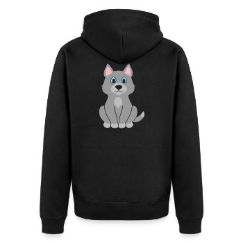 Loup - Veste à capuche bio Premium Unisexe - noir - Dos - Nico (187cm)