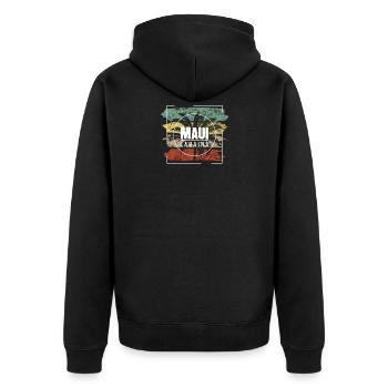 Lahaina Maui Vacation Souvenir Merchandise Beach - Unisex Premium Organic Zip Hoodie - black - Back - Nico (187cm)