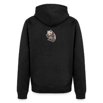 Giant Panda Panda Bear Eating Watercolour Art - Unisex Premium Organic Zip Hoodie - black - Back - Nico (187cm)