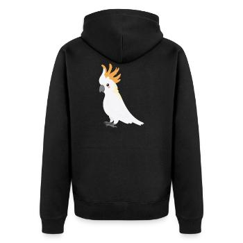 Cockatoo - Unisex Premium Organic Zip Hoodie - black - Back - Nico (187cm)