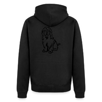 Briard - Unisex Premium Organic Zip Hoodie - black - Back - Nico (187cm)