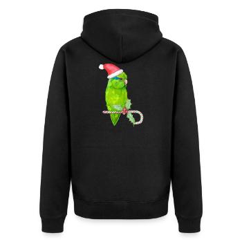 Christmas green forpus - Unisex Premium Organic Zip Hoodie - black - Back - Nico (187cm)