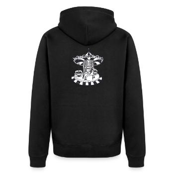 Dizzy01 - Unisex Premium Organic Zip Hoodie - black - Back - Nico (187cm)