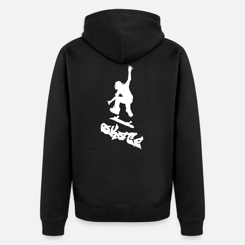 planche à roulettes - Veste à capuche bio Premium Unisexe - noir