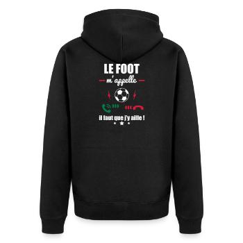 Le foot m appelle,football - Veste à capuche bio Premium Unisexe - noir - Dos - Nico (187cm)