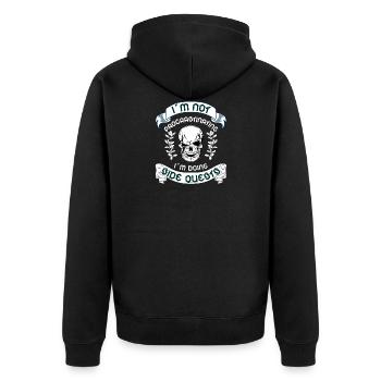 Je ne procrastine pas les quêtes secondaires - Veste à capuche bio Premium Unisexe - noir - Dos - Nico (187cm)