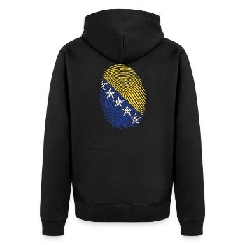 Bosnia Bosnian Bosnian Brate fingerprint - Unisex Premium Organic Zip Hoodie - black - Back - Nico (187cm)