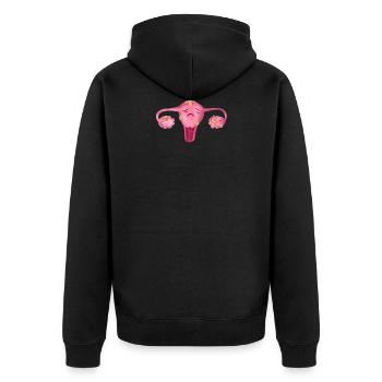 Uterus - Unisex Premium Organic Zip Hoodie - black - Back - Nico (187cm)