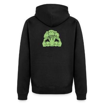 Broccoli with muscles - Unisex Premium Organic Zip Hoodie - black - Back - Nico (187cm)