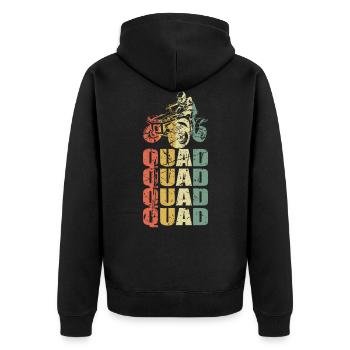 Quad Quadfahrer Motorsport - Unisex Premium Bio Zip Hoodie - Schwarz - Hinten - Nico (187cm)