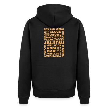 BJJ Brazilian Jiu Jitsu - Unisex Premium Organic Zip Hoodie - black - Back - Nico (187cm)