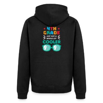 The 4th grade has just become much cooler - Unisex Premium Organic Zip Hoodie - black - Back - Nico (187cm)