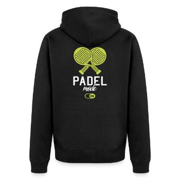 Padel Padelspieler Padeltennis Paddle Padeltrainer - Unisex Premium Bio Zip Hoodie - Schwarz - Hinten - Nico (187cm)